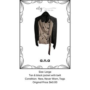 Tan & black moto jacket